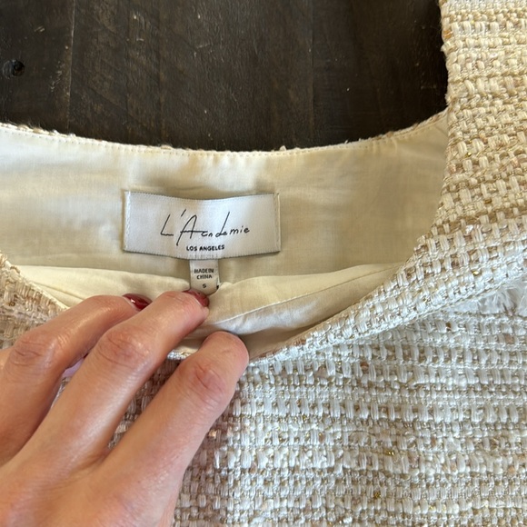 L’Academie The Risa Crop Top in White Multi - Picture 2 of 3